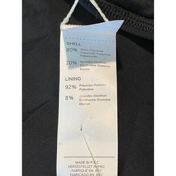 Cupshe Black One Piece Swimsuit Women’s Small V-Neck Ruched Adjustable Straps - Picture 9 of 10